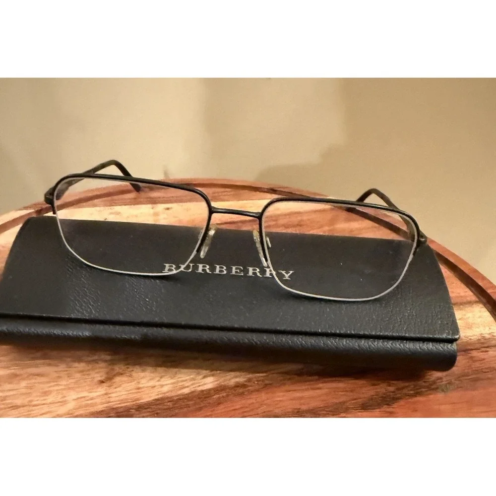 Burberry Eyeglasses Frames B 1258 1007‎ Black Rectangular Half Rim 52-18-140